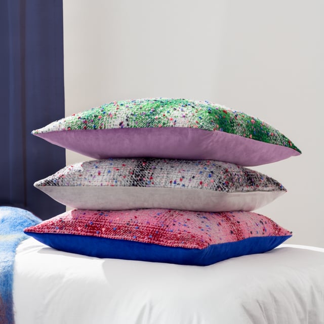 Full of personality and fun, the Connie Check cushion is an on-trend, eye-catching design that features small tufts of brightly coloured confetti, set on a woven jacquard fabric. Complete with a contrasting-coloured soft velvet reverse, this piece will make a lively addition to your living space.