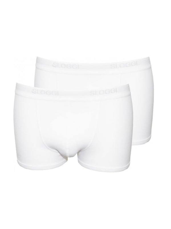 Sloggi Mens Basic Shorts C2P. Pack of 2. Cotton rich underwear with an elasticated waistband and terry lining. This product is machine washable.