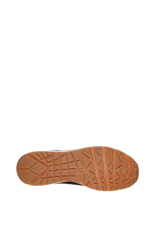 Classic air-cushioned comfort meets a fresh update in the Skechers Street Street Uno - Stand on Air shoe. This lace-up fashion sneaker features a smooth perforated synthetic upper with an Air-Cooled Memory Foam insole and Skech-Air visible air-cushioned midsole.