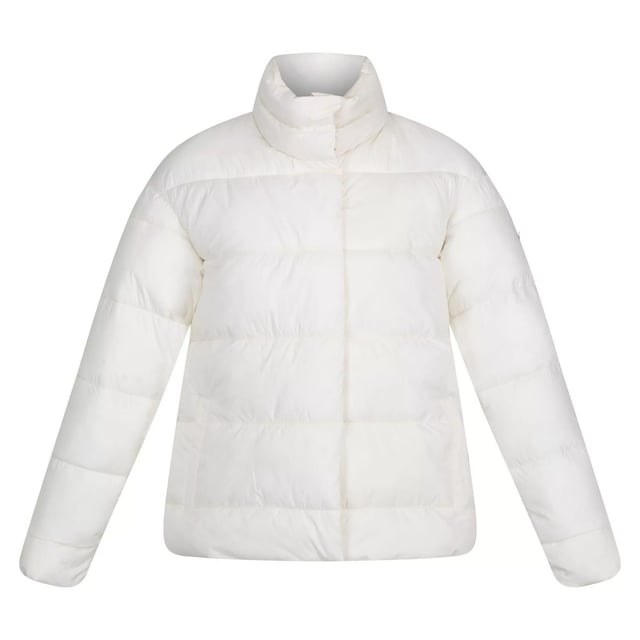 Material: 100% Polyester. Lining: Taffeta. Design: Logo, Quilted. Fabric Technology: DWR Finish. Insulated. Sleeve-Type: Long-Sleeved. Neckline: Standing Collar. Pockets: 2 Lower Pockets. Fastening: Stormflap. Sustainability: Made from Recycled Materials.