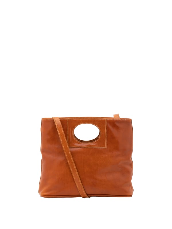 Crossbodytas voor dames met magneetsluiting. één met ritssluiting en twee open binnenzakken. afwezige externe zakken. afneembare lederen schouderband. met leren handvat. twee binnenvakken.  extern materiaal. gevoerd met katoenen binnenkant. Afmetingen: 28x33x10 cm. Gemaakt in Italië