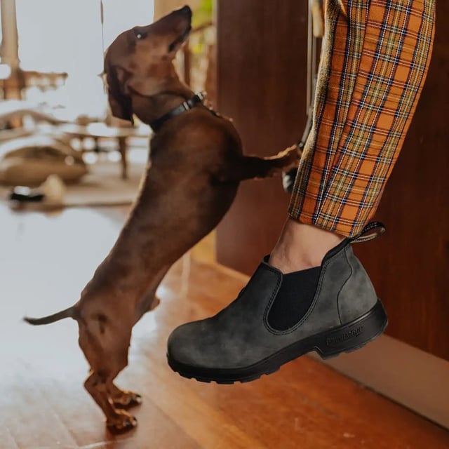 Building on the infallible Blundstone original series, the Blundstone 2035 offers the same great styling, comfort and practicality you can expect from the Blundstone original series in a new, iconic low cut design. Crafted with premium leather uppers in the Rustic black colour, the Blundstone 2035s maintain outstanding water resistance in a new and fresh design. With the special comfort cuff, these Blundstone are just as comfortable as its bigger brothers, and the ergonomically engineered toe spring combined with XRD® Technology in the heel further reduces wearer fatigue while increasing comfort. Additional leather heel protection and the durable TPU outsole ensure that this low-cut boot will last you many seasons to come. A versatile and stylish shoe, the Blundstone 2035 is a versatile shoe for those that want to look stylish on the go.  2.5mm thick premium black leather uppers Black elasticated sides and iconic pull tags for easy slip-on Padded collar for outstanding comfort Highly durable TPU outsole Cushioned midsole for all-day comfort Blundstone SPS Max Comfort system for superb shock absorption Removable footbed Lightweight for all-day everyday comfort