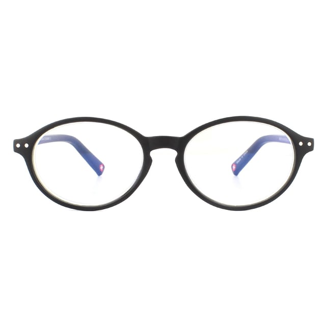 Montana Glasses Frames KBLF2 2 Black Blue Light Block  are a lightweight, oval style frame which are designed with all day comfort in mind. The durable plastic frame have a contemporary appearance, yet classic shape which means they will look great across a wide range of kids face shapes and sizes. These kids Montana designer glasses have aspheric, Blue Light Block lens technology and scratch resistance, exceptional for a frame of this price.