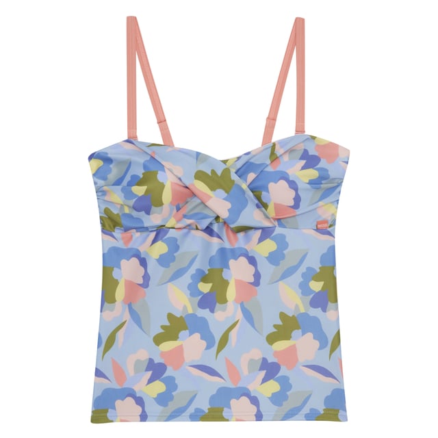85% Polyester, 15% Elastaan. Ontwerp: Bloemen, Logo, Gedrukt. Bevestiging: Verstelbare riemen. Hals: Liefje. Stoftechnologie: Duurzaam, Stretch. Gewatteerde cups, buikcontrole. Duurzaamheid: Gemaakt van gerecycled materiaal. Zonneschatting: UPF 50+.