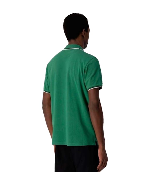 Kurzärmeliges Polo-Shirt mit Flachstrickkragen, Knopfleiste und Logo-Print aus weicher Baumwolle.