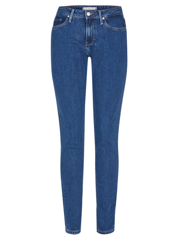 60% Bomull, 39% Lyocell, 1% Elastan; Tommy Hilfiger jeans; Modell: WW0WW30203 1BK; Högkvalitativ bearbetning; 5-ficksmodell; Hög midja, rak skärning; Knapp, dragkedja; Tommy Hilfiger-logotypdetaljer