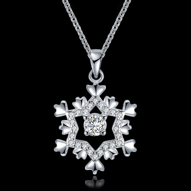 Swarovski Women s Snowflake Pendant Necklace with white