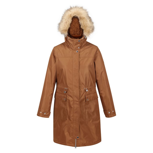 100% Polyester. Voering: Taffeta. Stof: Keperstof. Ontwerp: Kenteken, eenvoudig. Stoftechnologie: Ademend, DWR Finish, Isolerend, Isotex 5000, Thermo-Guard, Waterdicht. Manchet: verstelbaar, drukknoopsluiting. Halslijn: Kraag van imitatiebont, Kap.. Mouwtype: Met lange mouwen. Getapete naden. Eigenschappen kap: afneembare rand van imitatiebont, ingegroeide kap, hoogpolig, koordknopschakelaar. Lengte: Mid Lengte. Zakken: 1 veiligheidszak, intern, 2 zakken onderaan, patch, drukknoopsluiting. Sluiting: Drukknoop, Stormflap, Tweewegrits. 5000g/m²/24hrs. Taille: Verstelbaar, Shockcord. Afwerking: Hoogglans. Duurzaamheid: Gemaakt van gerecycled materiaal. 8 UK: 32 in. 10 VK: 34 in. 12 VK: 36 in. 14 VK: 38 in. 20 VK: 45 in. 22 VK: 48 in. 24 VK: 50 in. 26 UK: 52 in. 18 VK: 43 in. 16 VK: 40 in.