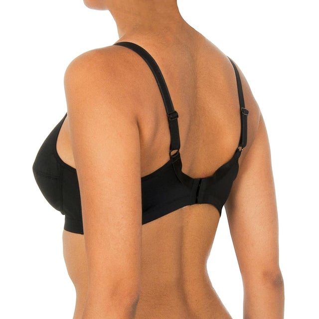 Wireless bra.
 Cups without foam.
 Elastic and adjustable straps.
 Excellent support for an impeccable silhouette.
 Back closure with four-position hooks.
 Elastic sides.
 Seams seen in tone.
 Composition: 77% Polyamide, 23% Elastane
 Care:
Care:
 - Handwash.
 - Do not use bleach.
 - Do not use dryer.
 - Do not iron.
 - Do not dry clean.