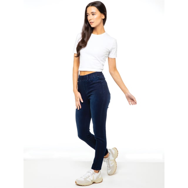 Enzo Womens Skinny Jeggings. Made from premium stretch material fabric for a comfort fit and unrestricted movement. Featuring 2 Back Pockets Belt Loops And Elasticated Waist For Comfort. Ideal for Casual Or Workwear