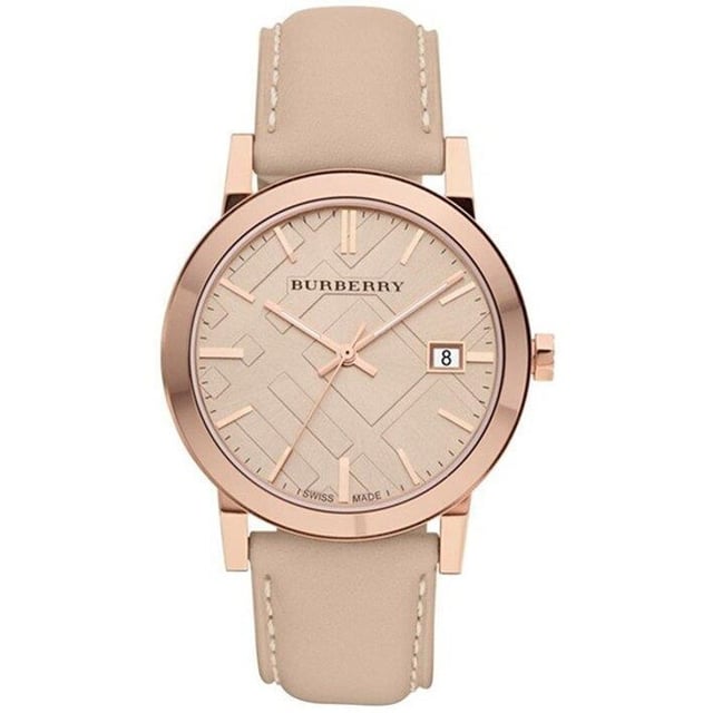 Specification Details Brand Burberry Model BU9014 Barcode Number 4051432468520 Gender Women's Case Diameter 38 mm Case Material Stainless Steel Case Colour Rose Gold Dial Colour Tan Check Stamped Band Material Leather Band Colour Beige Movement Quartz Chronograph No Water Resistance 5 ATM