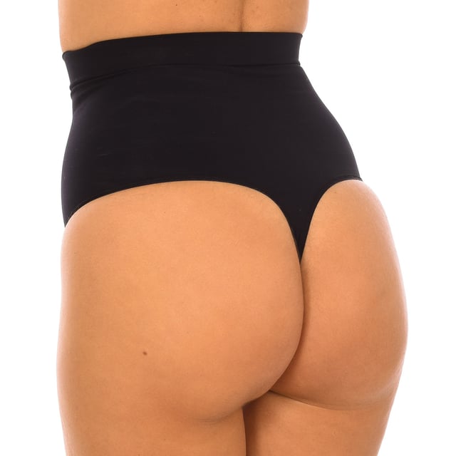 Controlbody High Waist Shaper Thong.
 Thong with ultra-fine finish.
 The control band shapes the tummy and supports the back.
 Breathable and elastic fabric.
 Compression level 5 (strong).
 Composition: 73% Polyamide, 27% Elastane
 Care:
Wash at 30°C
 Do not use dryer machine
 Do not bleach
 Do not iron