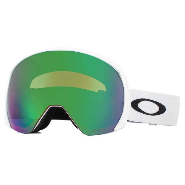 Oakley Ski Goggles Flight Path XL OO7110-10 Matte White Prizm Snow Jade Iridium sit at the top of the snow goggles range, a premium design that is used by many of the worldâ€™s top athletes. This XL model delivers an enormous field of view, the frames architecture means any angle is optimised and delivers an unprecedented and unobstructed line of vision. Lens construction features Ridgelock, simple and quick lens changing technology that ensures a full, impenetrable seal that prevents even the harshest conditions from entering the goggle. Triple layered foam prevents fogging and the goggle fits most helmets perfectly.