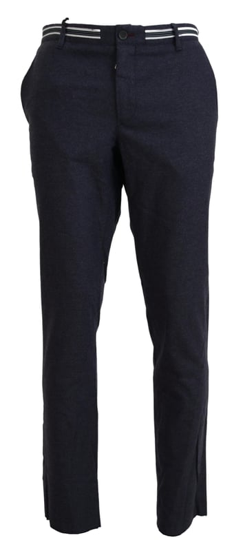 Brand: Domenico Tagliente\n
  Model: Dress pants\n
  Color: Black\n
  Material: 94% Polyester 6% Elastane\n
  Made in Italy\n
  Logo details
Material: 94% Polyester 6% Elastane