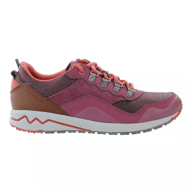 Merrell Stowe Lace-Up Boots para mujer de cuero de gamuza rosa J01934
