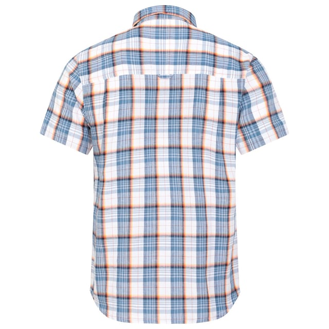 Outer Materials: 100% Cotton. Design: Checked. Lining: Mesh. Pockets: 1 Chest Pocket, Zip. Fastening: Button-Down. Sleeve-Type: Short-Sleeved. Neckline: Turn Down Collar. Fabric Technology: Breathable, Lightweight. XXS: 33 in. XS: 35 in. S: 37 in. M: 40 in. L: 43 in. XL: 46 in. XXL: 49 in. 3XL: 53 in. 4XL: 56 in.