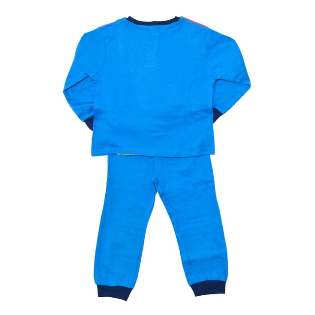 Long winter pajamas for children from the DISNEY Sun City brand.
 Pajamas in cotton fabric consisting of two pieces, t-shirt and pants.
 Soft and comfortable fabric.
 Pajama interior with plush fabric.
 Long sleeve t-shirt with ribbed cuffs.
 Ribbed crew neck.
 Long pants with ribbed cuffs.
 Elastic waist for better support.
 Seams seen in tone.
 Composition: T-shirt: 100% Cotton; Pants: 100% Cotton
 Care:
Machine wash maximum at 30º.
 Do not use bleach.
 It does not allow the use of a dryer.
 Allows ironing at low temperature.
 Do not dry clean.