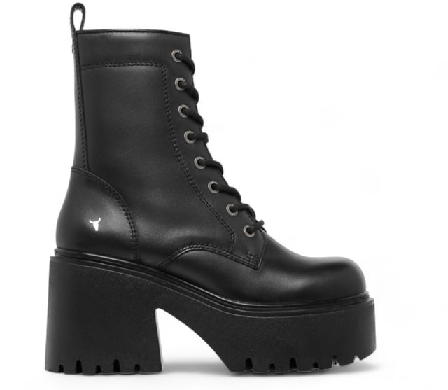 Step into bold fashion with the Totally Black Platform Boots, designed to make a statement with every stride. These chunky lace-up boots feature a robust black leather upper that exudes confidence and style. The round toe design and eye-catching bull symbol on the upper add a unique flair, while the inside zipper ensures easy wear.

Key Features:

Chunky Heel and Platform: A striking heel height of 9 cm combined with a 4.6 cm platform gives you an elevated look without sacrificing comfort.
Durable Black Leather Upper: Crafted from high-quality black leather, these boots provide both style and durability for everyday wear.
Lace-Up Design: The adjustable lace-up feature allows for a customizable fit, ensuring both comfort and security.
Cleated Sole: The cleated sole provides excellent grip and traction, making these combat boots perfect for any terrain.
Non-Leather Lining: Designed with a non-leather lining for enhanced breathability and comfort during all-day wear.
Whether you're dressing up for a night out or adding edge to your casual look, the Totally Black Platform Boots are the perfect blend of style and practicality. Embrace your inner warrior and make every outfit a bold fashion statement!