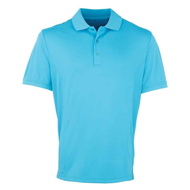 100% Polyester. Fabric: Micro Pique. Design: Plain. Neckline: Knitted, Ribbed Collar, Turn Down Collar. Cuff: Ribbed. Sleeve-Type: Short-Sleeved. Hem: Twin Needle Stitch. Fabric Technology: Coolchecker, Dye-Retention, Moisture Wicking, Quick Dry. 3 Button Placket, Easy-Care, Long Length, Panel Detail, Self-Coloured Buttons, Side Vents. 155gsm. Sustainability: REACH, Sedex, WRAP Certified.