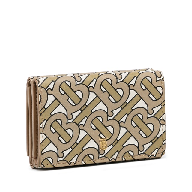 Vintage Burberry Monogram TB Double Flap Wallet Brown