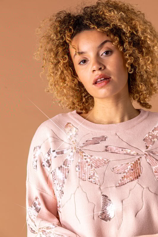 Floral Sequin Embellished Jumper