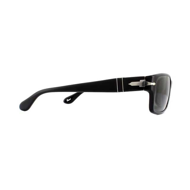 Persol Sunglasses 2803S 95/58 Black Green Polarized are a classic Persol shape with double stripe on the arms and Persol's instantly recognisable supreme arrow on the temple.