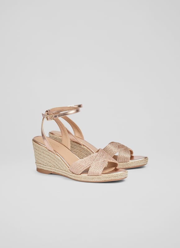 LK Bennett Santana Casual Sandals Rose Gold