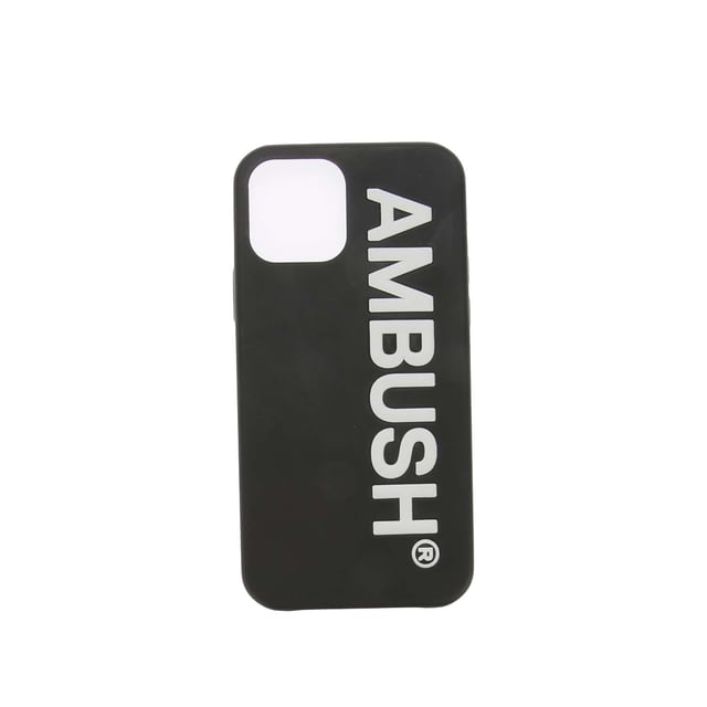 Ambush iPhone 12 - 12 Pro Cover in black - white.- Bold Ambush branding.- Two-tone design.- Matte finish.- iPhone 12 - 12 Pro Compatible.- Presented in branded gift box.- 40% Polyurethane  40% Polycarbonate  20% Microfibre.- Ref: BMPA0120011003