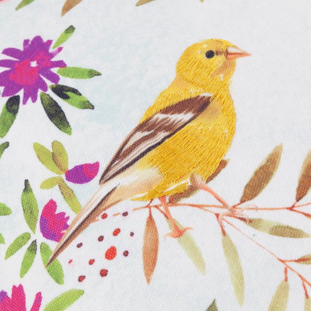 Add a touch of countryside charm to your home with the Daisy Hill Willow Birds Printed Cushion. Featuring a hand-painted design of delicate birds nestled among vibrant floral motifs, this cushion evokes the tranquillity of nature. The luxe-feel woven fabric offers a soft, comforting touch, while the elegant piped edging provides a sophisticated finish. Designed with a contrasting plain reverse, it brings versatility to your styling, letting you seamlessly pair it with rustic or relaxed interiors. Perfect for those who value both comfort and timeless beauty, this cushion transforms any living space into a serene retreat inspired by the natural world.