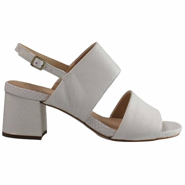 Clarks Sheer55 Sling Hebilla blanca de cuero suave zapatos para mujer 26148882 4