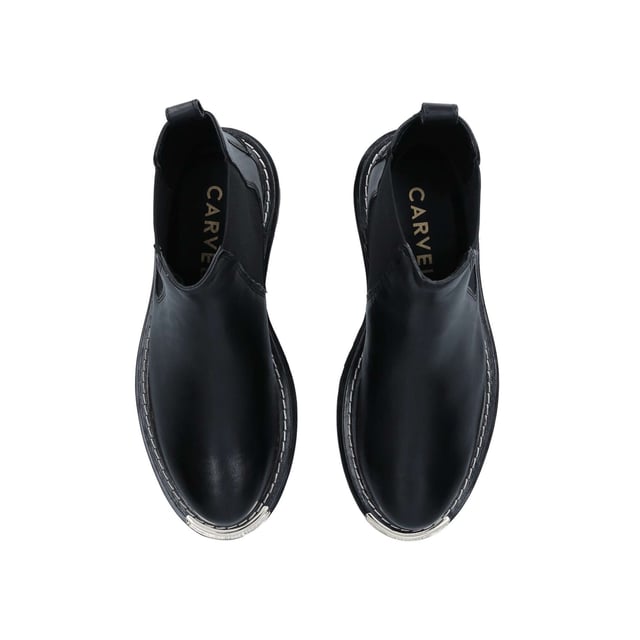 Carvela leather outlet flat chelsea boots