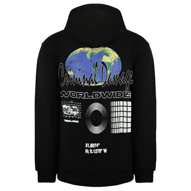 Criminal Damage Worldwide Black Mens Cotton Hoodie WHBW22