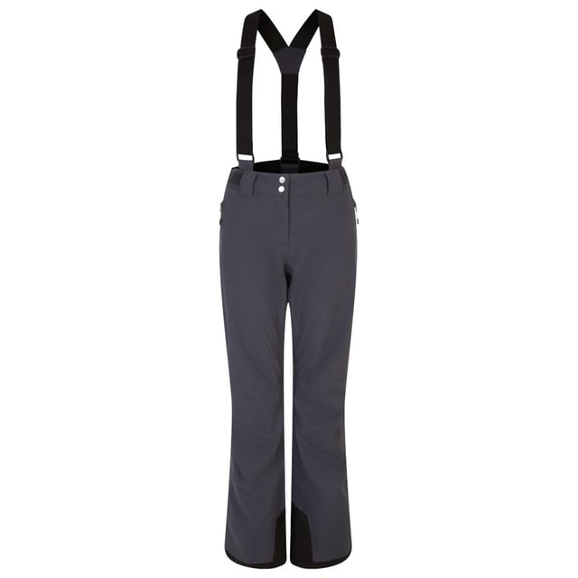 The Dare 2b Diminish Ski Pant. Made with highly waterproof and breathable ARED 20/20 fabric.  Featuring detachable braces and 4-way stretch for ultimate comfort and freedom of movement. Finsihed with powder-blocking snowgaiters and reinforced hems to keep them stronger for longer.