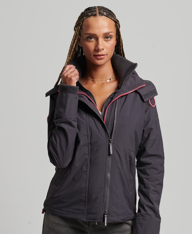 Arctic hooded pop zip windcheater top