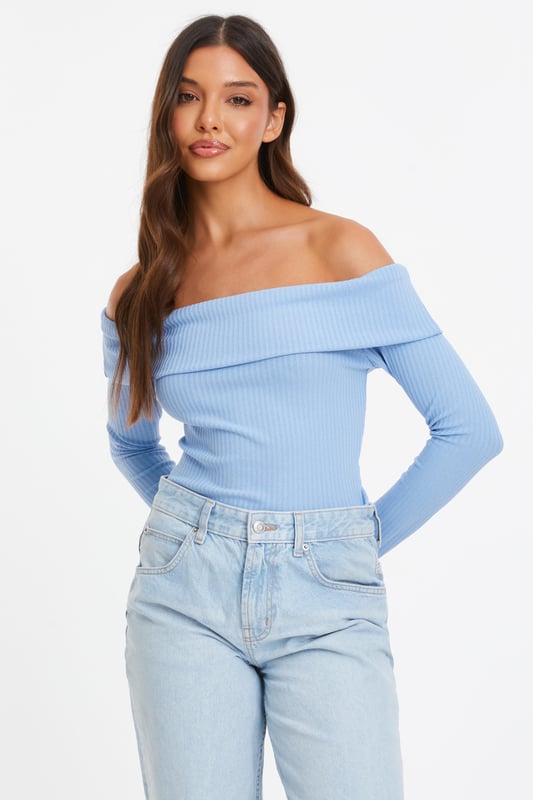 - Ribbed finish - Bardot neckline - Long sleeve - Model height: 5' 9" - Model wears uk 8 / eur 36 / us 4 - Always check the care wash label - Cool hand wash with mild detergent