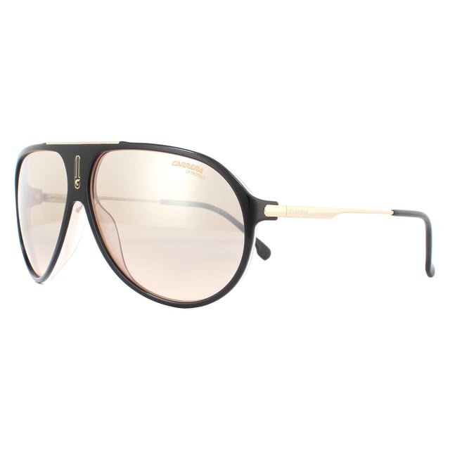 Carrera Aviator Mens Black Nude Brown Mirror Sunglasses