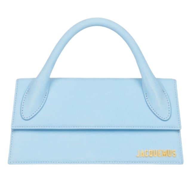 This Bag from Jacquemus is the perfect accessory for those who want to add a classic touch to their everyday look, Jacquemus Blue Bag, Clasp Closure, Made In Italy, 100% Leather, Plain Blue Bag, The Chiquito Long Bag, Small Bag