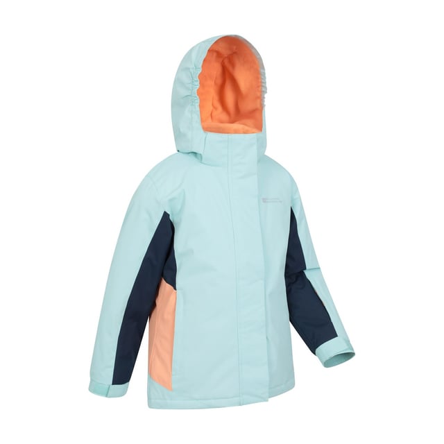 Lining: Fleece. Design: Contrast, Logo. Fabric Technology: Durable, DWR Finish, Snowproof, Water Resistant. Cuff: Elasticated, Touch Fastening Tab. Neckline: Hooded. Insulated, Snowskirt. Sleeve-Type: Long-Sleeved. Hood Features: Adjustable, Grown On Hood. Pockets: 2 Side Pockets, Zip, 1 Internal Pocket. Fastening: Full Zip, Stud, Touch Fastening.