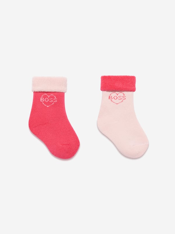 Presenting the exquisite Baby Girls 2 Pack Socks Set in Pink from Boss. Designed exclusively for your little girl, these socks boast flair and comfort. The key characteristics include: ‚Ä¢ Unique Design: The socks feature a stylish print in pink, adding a touch of playfulness and fashion-forward detail to your Baby_Girls ensemble.‚Ä¢ Comfortable Wear: Crafted from superior quality materials, these socks ensure the ultimate comfort for your little princess, fostering her daily escapades.‚Ä¢ Wardrobe Essential: This Baby Girls 2 Pack Socks Set in Pink from Boss is an essential addition to your little girl's wardrobe. Order today and elevate your Baby_Girls style quotient!