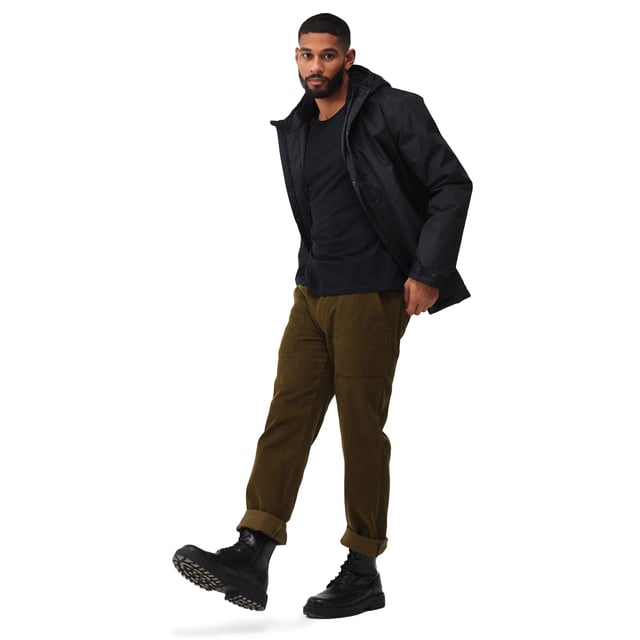 Material: 100% Polyester. Fabric: Hydrafort. Lining: Sherpa Fleece, Taffeta. Design: Logo, Sleeve Patches. Fabric Technology: DWR Finish, Insulating, Quick Dry, Thermo-Guard, Weather Resistant, Windproof. Neckline: Hooded. Sleeve-Type: Long-Sleeved. Cuff: Stud. Taped Seams. Hood Features: Grown On Hood, Toggle Adjuster. Pockets: 2 Lower Pockets, Handwarmer, Inner, Zip, Flap Closure. Fastening: Full Zip, Stud. Hem: Adjustable. Sustainability: Made from Recycled Materials.