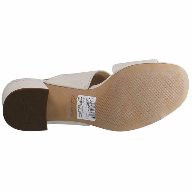 Clarks Sheer55 Sling Hebilla blanca de cuero suave zapatos para mujer 26148882 4