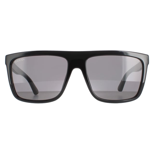 Gucci Square Mens Black Grey  GG0748S Sunglasses GG0748S are a contemporary rectangular style with a distinctive flat top and Gucci metal branding on the temples.