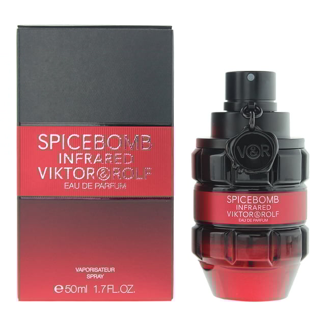 Spicebomb Infrared Eau de Parfum, launched in 2023, is a fragrance for men by Viktor and Rolf. Created by Carlos Benaim, Nicolas Beaulieu and Jean-Christophe Hérault, this fragrance is perfect for Fall and Winter and is worn during the evening. Top notes of this fragrance are Pink Pepper, Cinnamon and Chilli Pepper, middle notes are Leather and Chilli Pepper with base notes of Woodsy Notes and Resins.