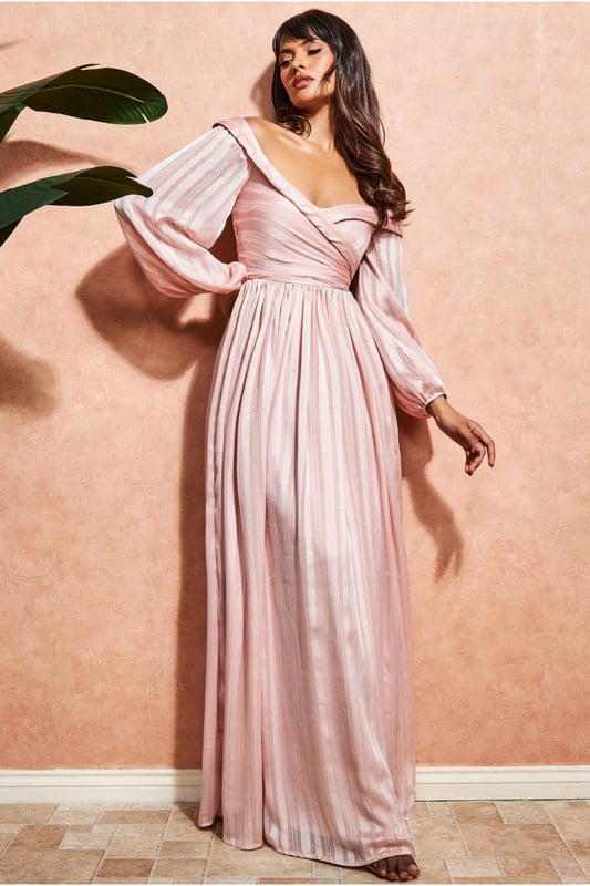 Off The Shoulder Wrap Maxi Dress