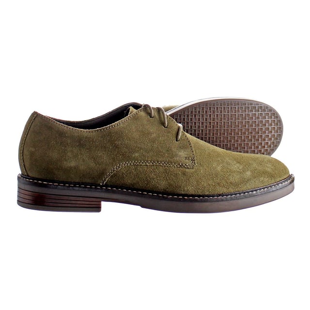 Clarks Paulson Plain Lace-up Green Leede Leather Mens Zapatos 26149750