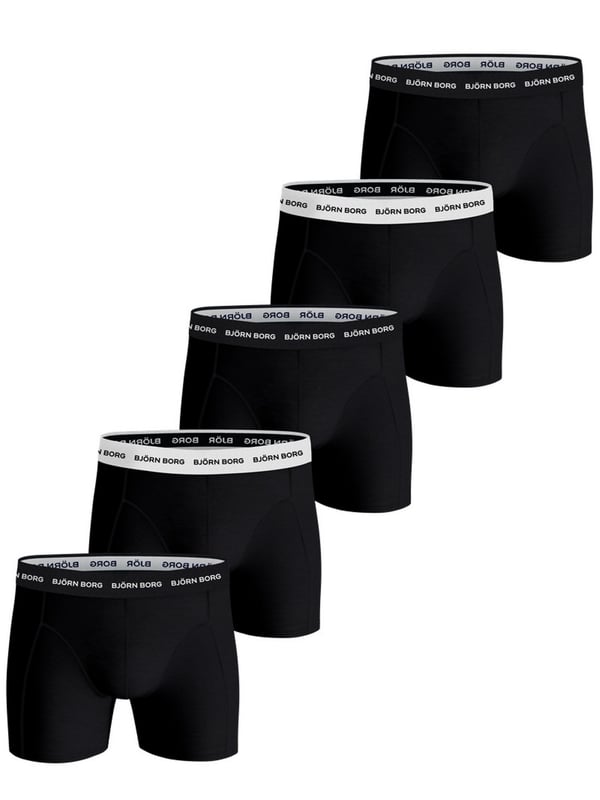 Retrobroek in praktische verpakking van 5 stuks, nauwsluitend, met stretch en tailleband met logo.