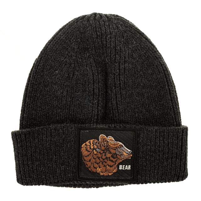 Cap man John Frank. 
 Dark gray color 
 Cap with very nice touch. 
 Cap with stitched hem and printed bear. 

 Composition: 86% Acrylic- 9% Polyester - 5% Polyamide 

 Cares: 
 - Hand wash at max. 30th. 
 - Do not use bleach. 
 - Does not allow the use of dryer. 
 - Iron at max. 110º. 
 - Do not dry clean.
