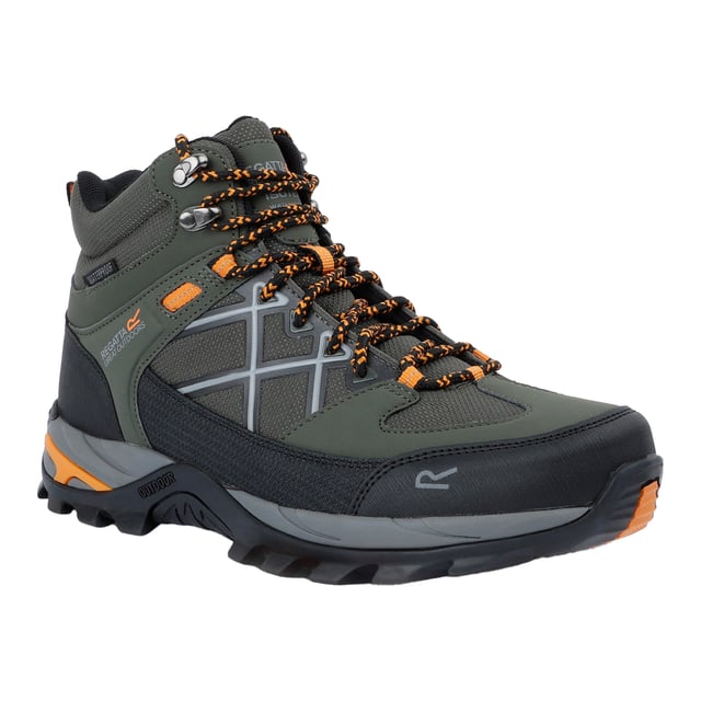 Upper: Durable, Polyester, PU (Polyurethane), Synthetic. Insole: TECFOAM. Midsole: EVA (Ethyl Vinyl Acetate), Lightweight, Shock Absorbing. Outsole: Rubber, Traction Grip. 8 Eyelets. Fabric Technology: Breathable, Hardwearing, Isotex, Water Repellent, Water Resistant, Waterproof. Abrasion Resistant, Cushioned, Flexible, Heel Bumpers, Moulded Collar, Pull Tab, Scuff Guards, Toe Cap. Flat Heel. Cut: Mid Cut. Design: Contrast Detail, Logo, Text. Toe Style: Round. Fastening: Ghillie Lacing.