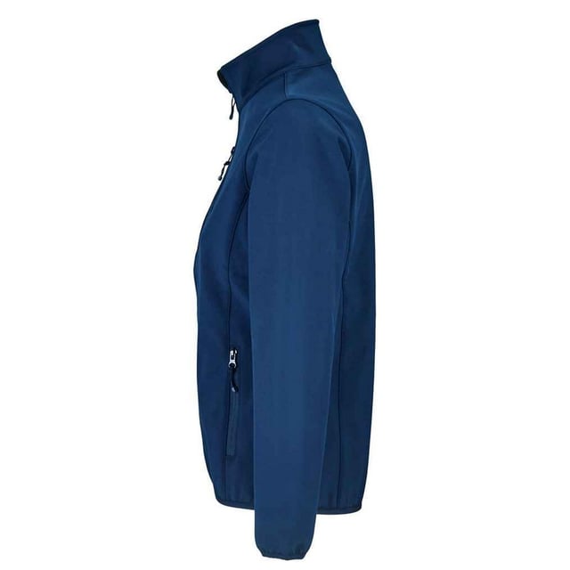 Outer Materials: 94% Recycled Polyester, 6% Elastane. Lining Material: 100% Polyester. Lining: Polar Fleece. Fabric: Softshell, Stretch, Triple Layer. Design: Plain. 270gsm. Fabric Technology: Breathable, Showerproof, Waterproof, Windproof. Chin Guard, Inner Zip Guard, Tearaway Label. Cuff: Elasticated. Sleeve-Type: Long-Sleeved. Neckline: Standing Collar. Pockets: 2 Side Pockets, 1 Chest Pocket, Zip. Fastening: Full Zip. Hem: Elasticated. Sustainability: ACCORD, Amfori, BSCI, Fair Wear Approved, GRS Certified, Oeko-Tex Standard 100 Certified, PETA-Approved Vegan, REACH, Sustainable Materials.