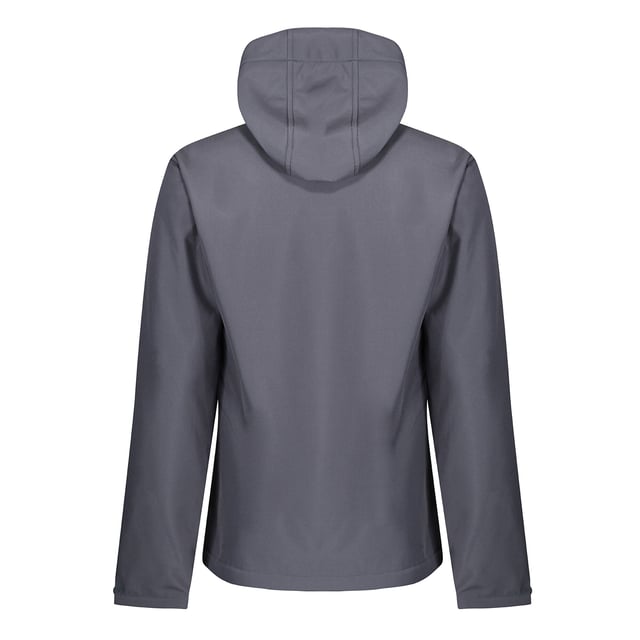 Material: 100% Polyester. Stoff: Softshell, gewebt. Muster: Einfarbig. Stoff-Technologie: Atmungsaktiv, Wasserabweisend, Windbeständig, XPT. Manschette: Verstellbar. Ausschnitt: Kapuze. Ärmel-Typ: Langärmelig. Kapuzen-Merkmale: Kordelzug, Angewachsene Kapuze. Taschen: 2 untere Taschen, 1 Brusttasche, Reißverschluss. Verschluss: Kontrastierender Reißverschluss, durchgehender Reißverschluss.